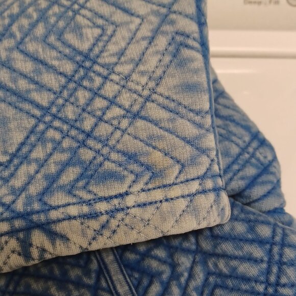 Lucky Brand Distressed Quilted Antique Blue Jacket/Cardigan Size Large - Picture 10 of 10